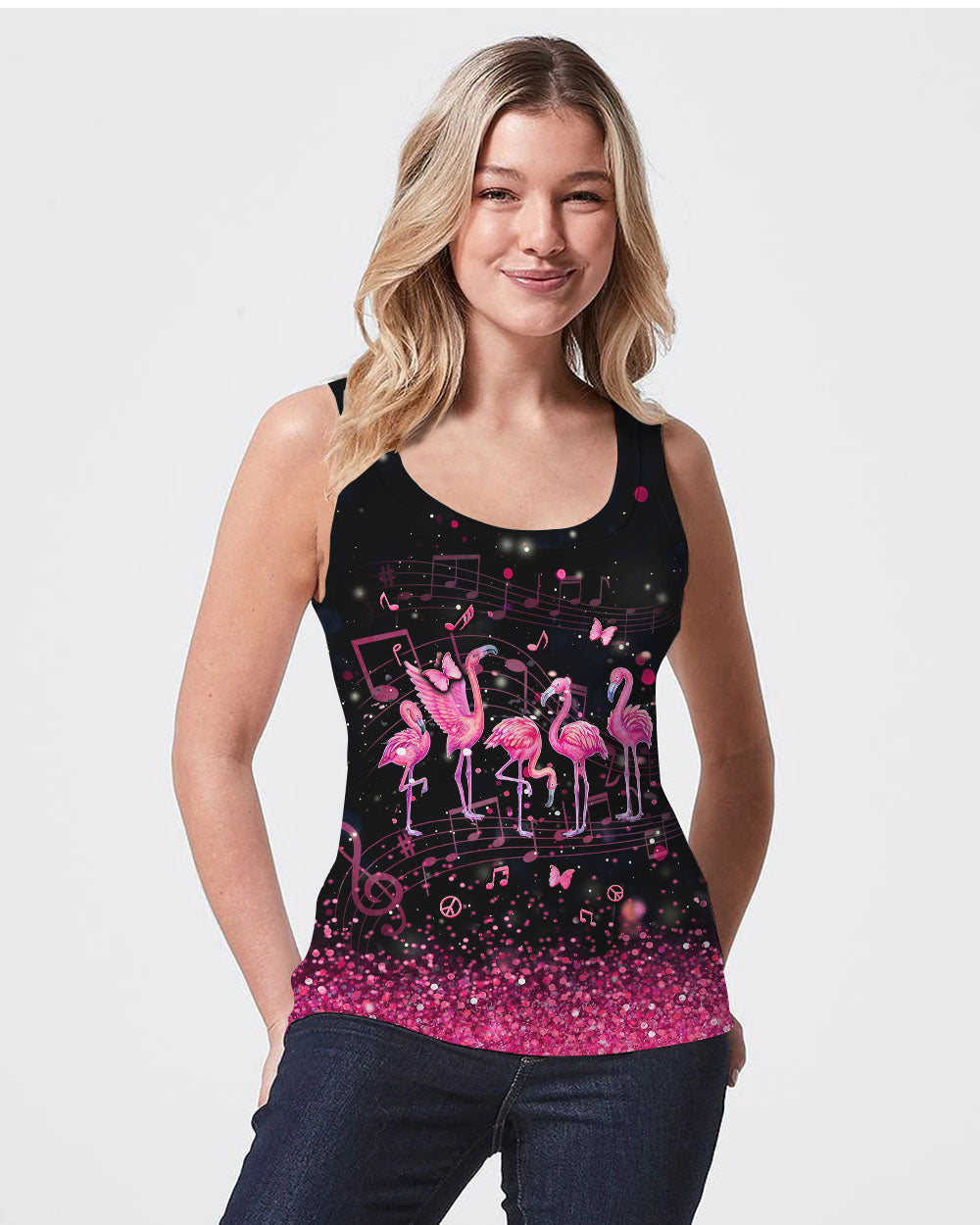 LET'S GO GIRLS FLAMINGO ALL OVER PRINT - YHLN3105242