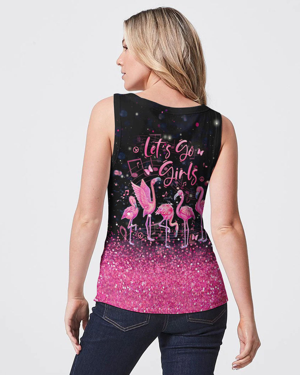 LET'S GO GIRLS FLAMINGO ALL OVER PRINT - YHLN3105242