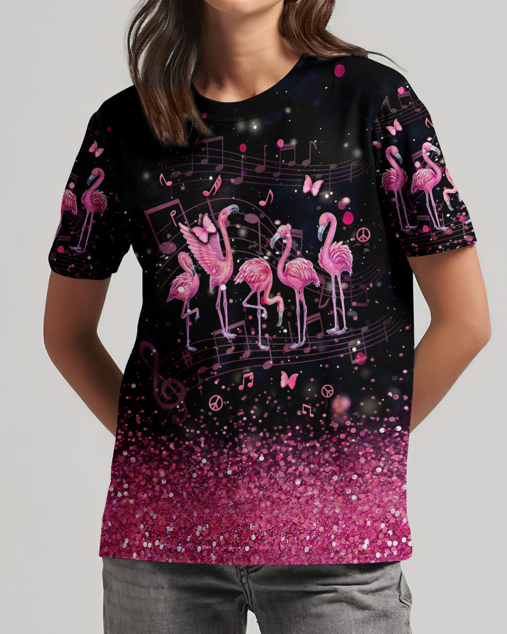 LET'S GO GIRLS FLAMINGO ALL OVER PRINT - YHLN3105242