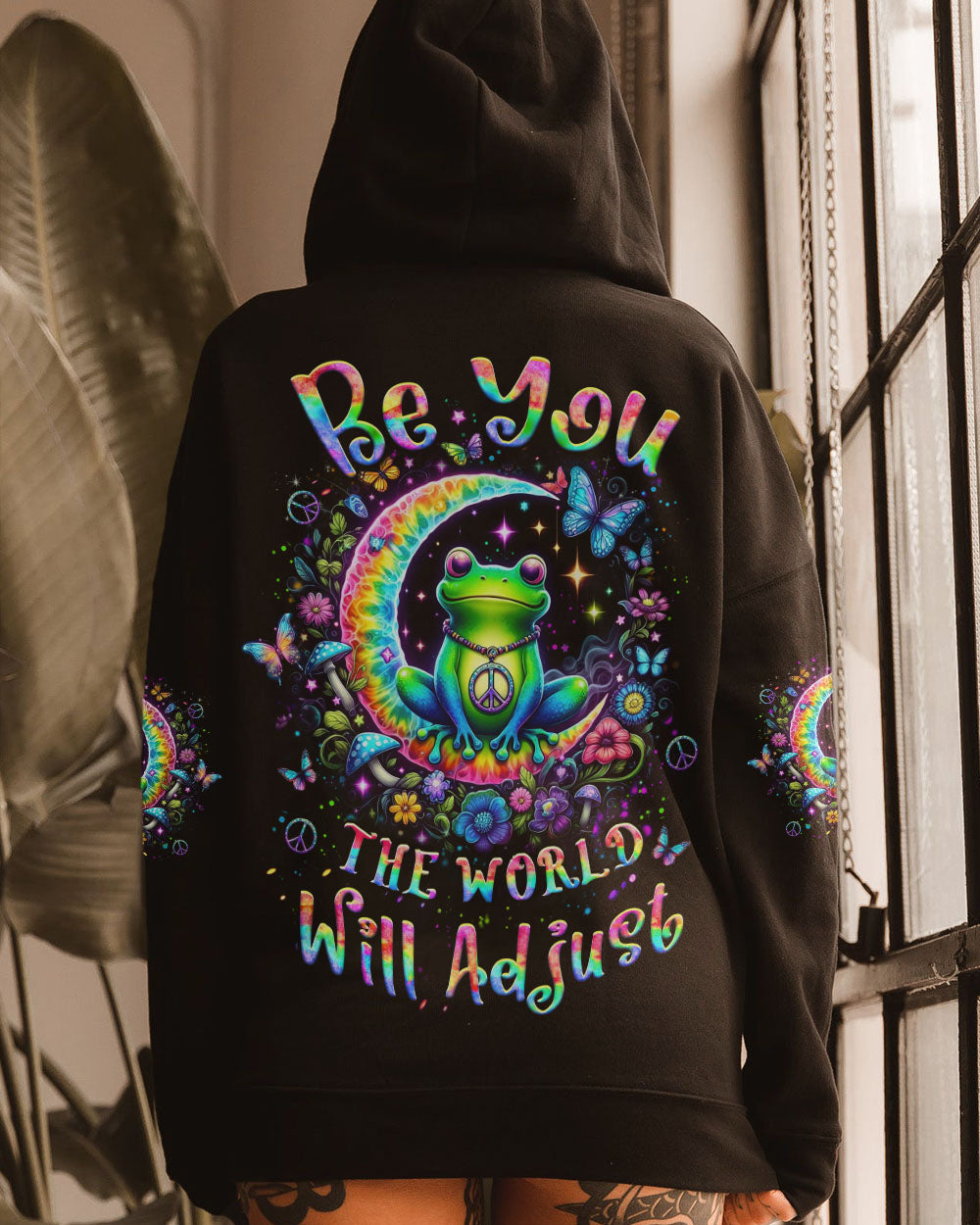 BE YOU THE WORLD WILL ADJUST FROG ALL OVER PRINT - YHLT0104242