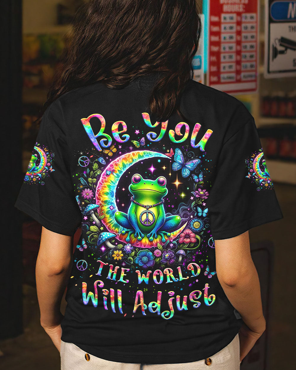BE YOU THE WORLD WILL ADJUST FROG ALL OVER PRINT - YHLT0104242