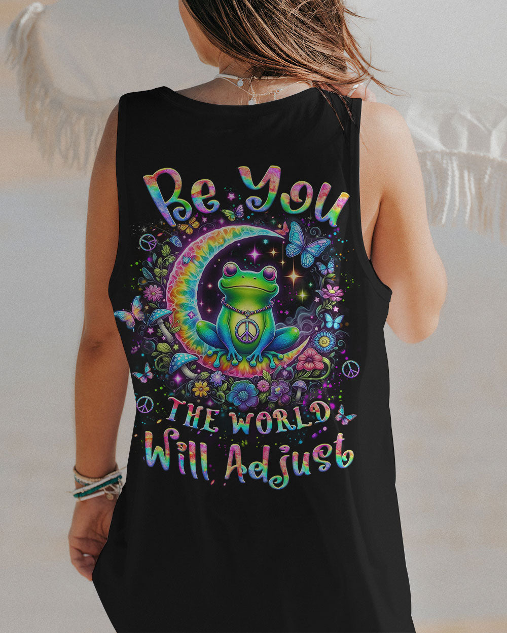 BE YOU THE WORLD WILL ADJUST FROG ALL OVER PRINT - YHLT0104242