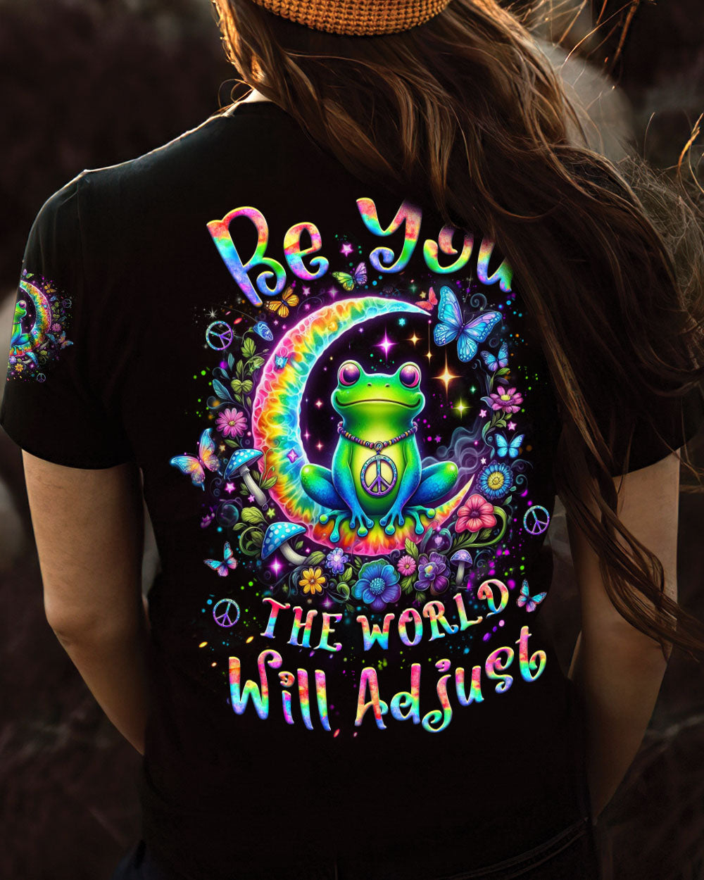 BE YOU THE WORLD WILL ADJUST FROG ALL OVER PRINT - YHLT0104242