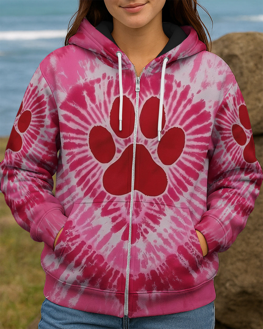 PINK SWIRL PAW ALL OVER PRINT - YHLT0201262
