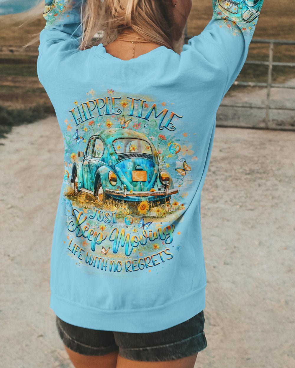 HIPPIE TIME JUST KEEP MOVING ALL OVER PRINT - YHLT0306243