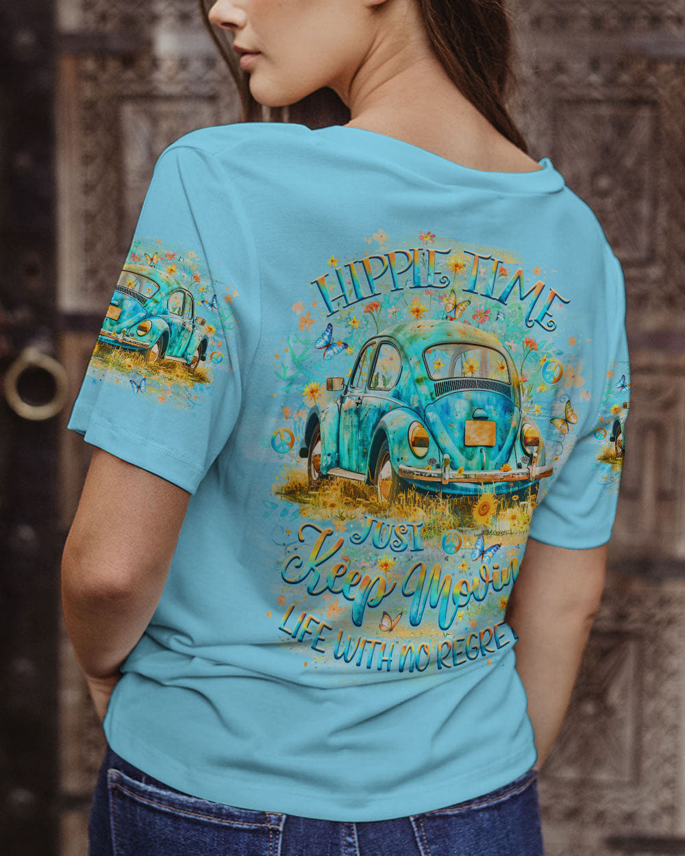 HIPPIE TIME JUST KEEP MOVING ALL OVER PRINT - YHLT0306243