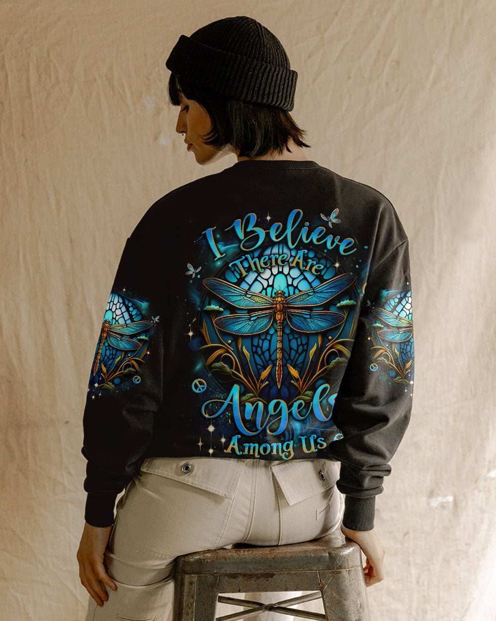 I BELIEVE THERE ARE ANGELS AMONG US DRAGONFLY ALL OVER PRINT - YHLT0312243