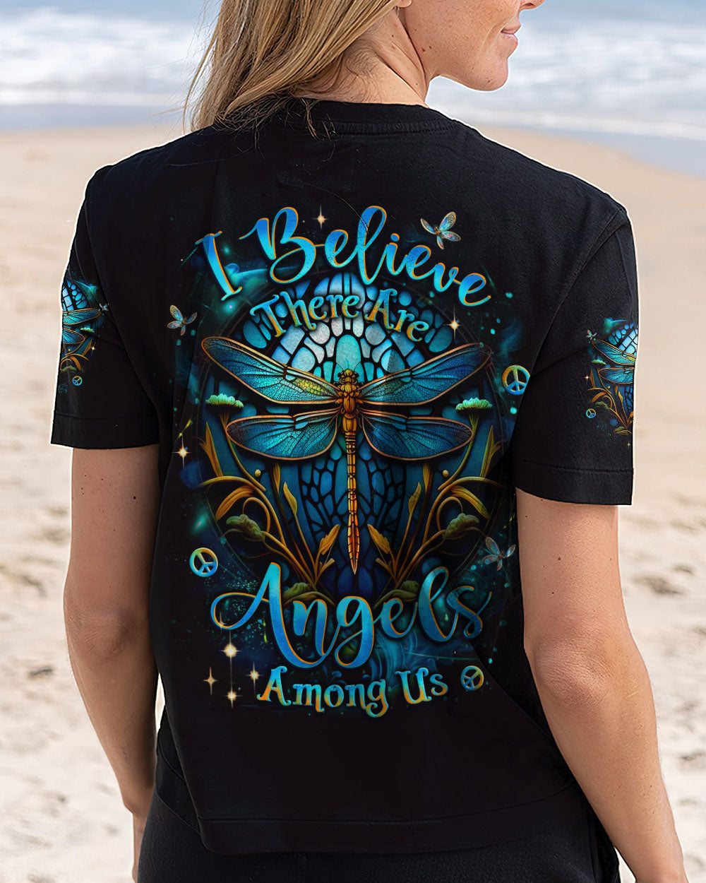 I BELIEVE THERE ARE ANGELS AMONG US DRAGONFLY ALL OVER PRINT - YHLT0312243