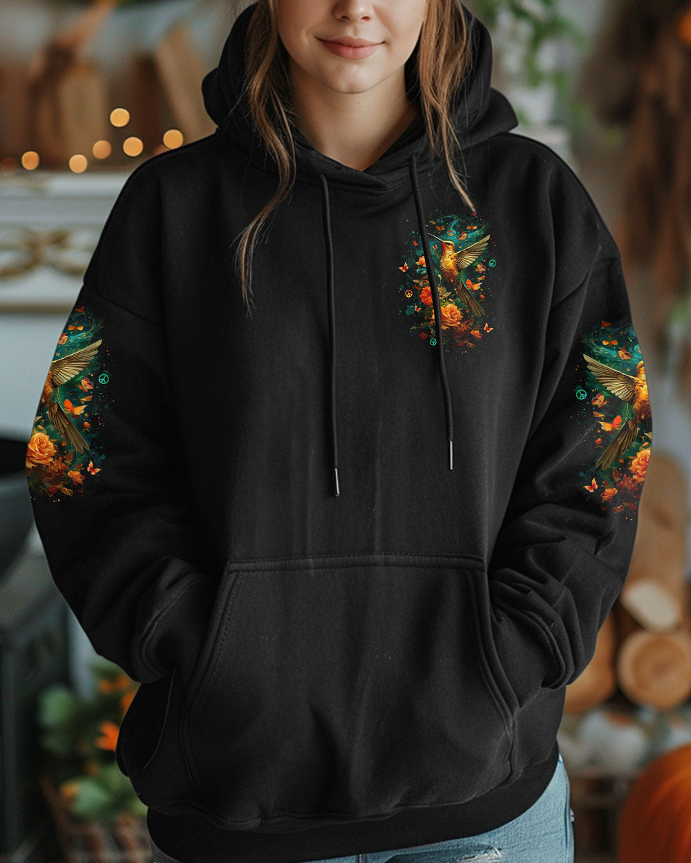 JUST BREATHE HUMMINGBIRD ALL OVER PRINT - YHLT0404251