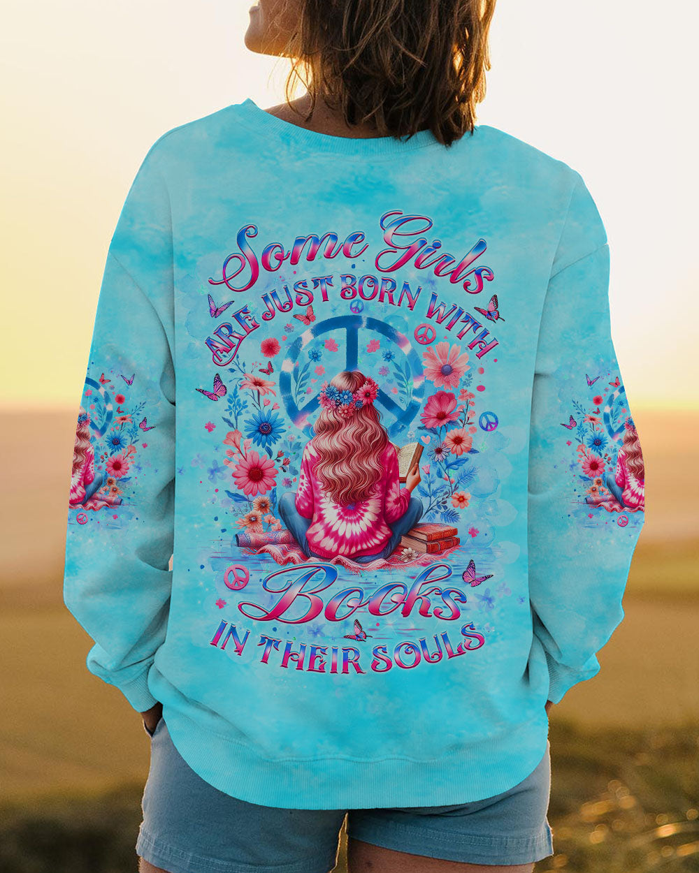 SOME GIRLS ARE JUST BORN WITH BOOKS ALL OVER PRINT - YHLT0406243