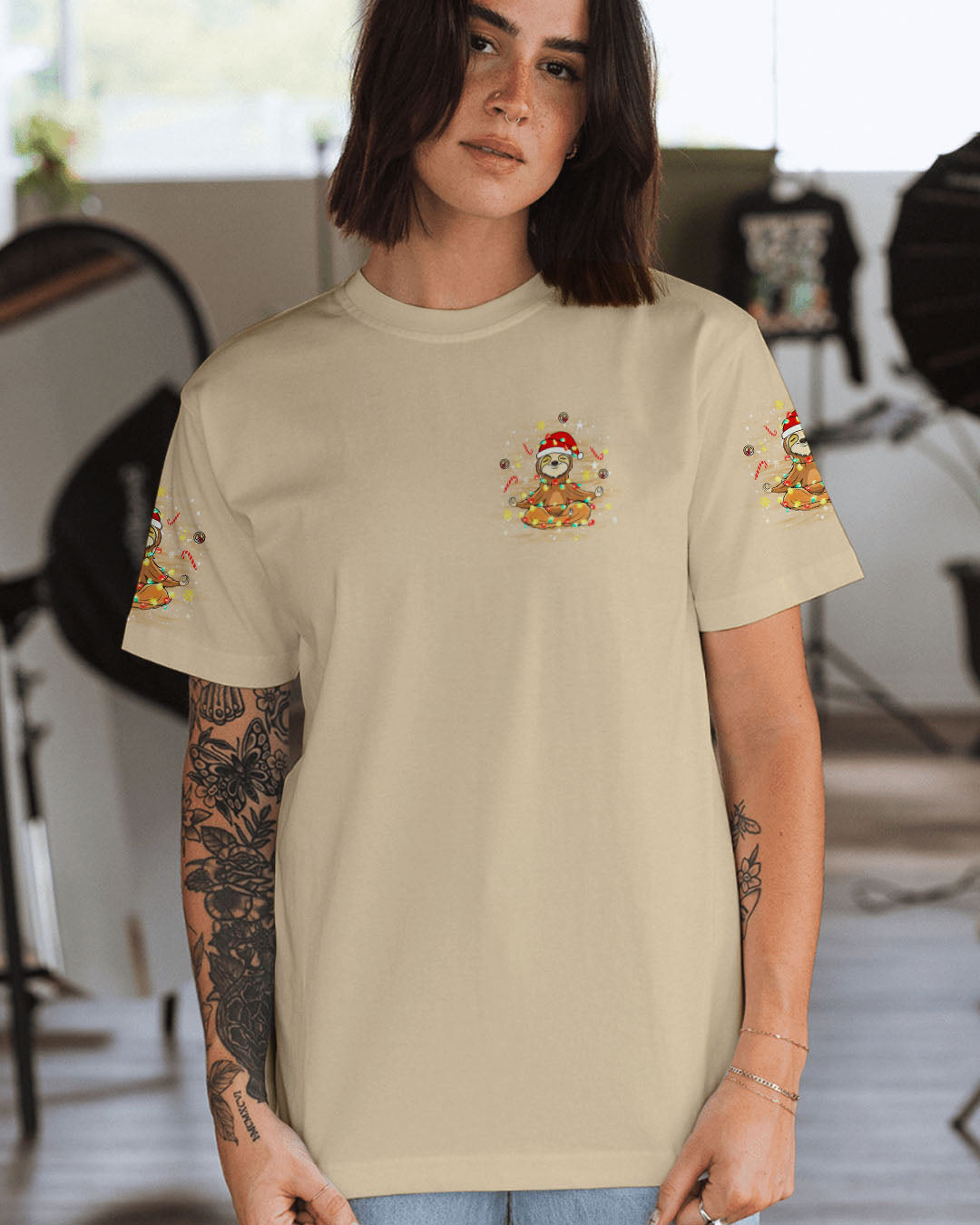 JUST BREATHE CHRISTMAS SLOTH ALL OVER PRINT - YHLT0411252