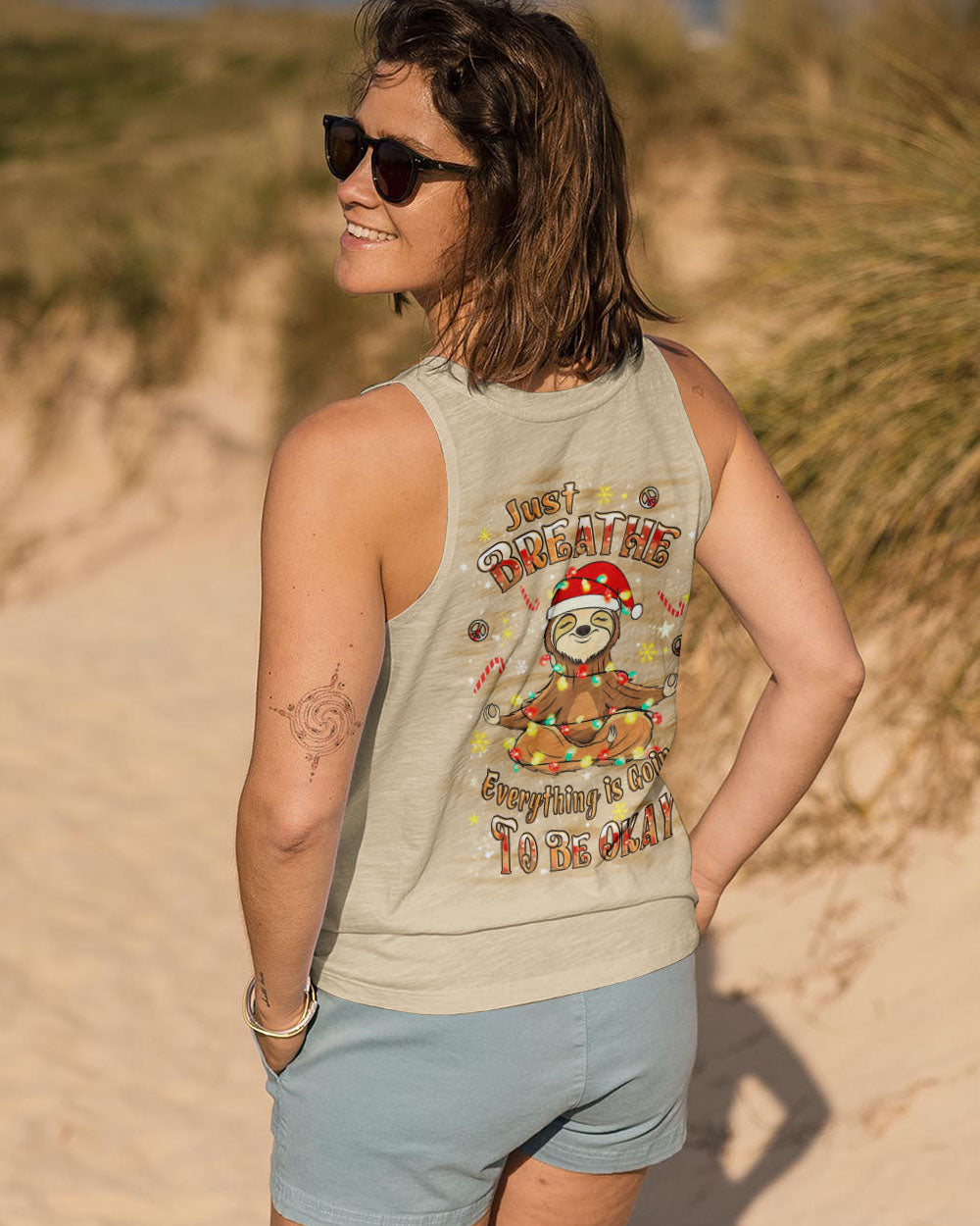 JUST BREATHE CHRISTMAS SLOTH ALL OVER PRINT - YHLT0411252