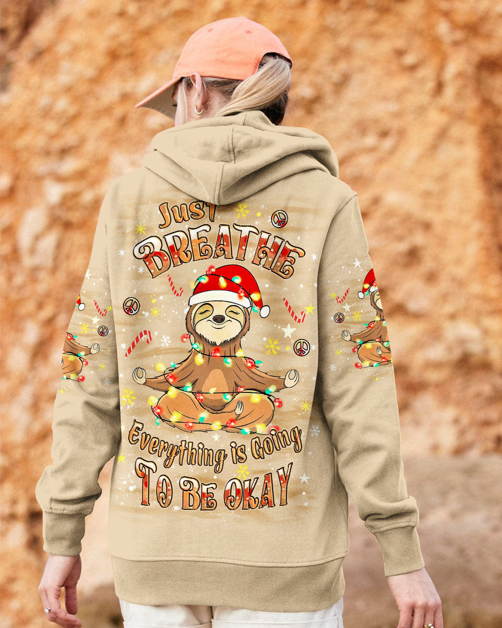JUST BREATHE CHRISTMAS SLOTH ALL OVER PRINT - YHLT0411252