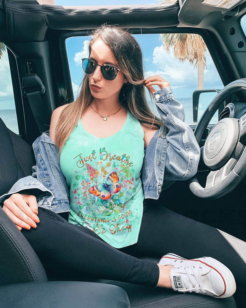 JUST BREATHE BUTTERFLY ALL OVER PRINT - YHLT0504241