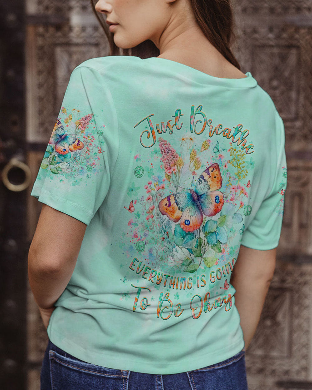 JUST BREATHE BUTTERFLY ALL OVER PRINT - YHLT0504241