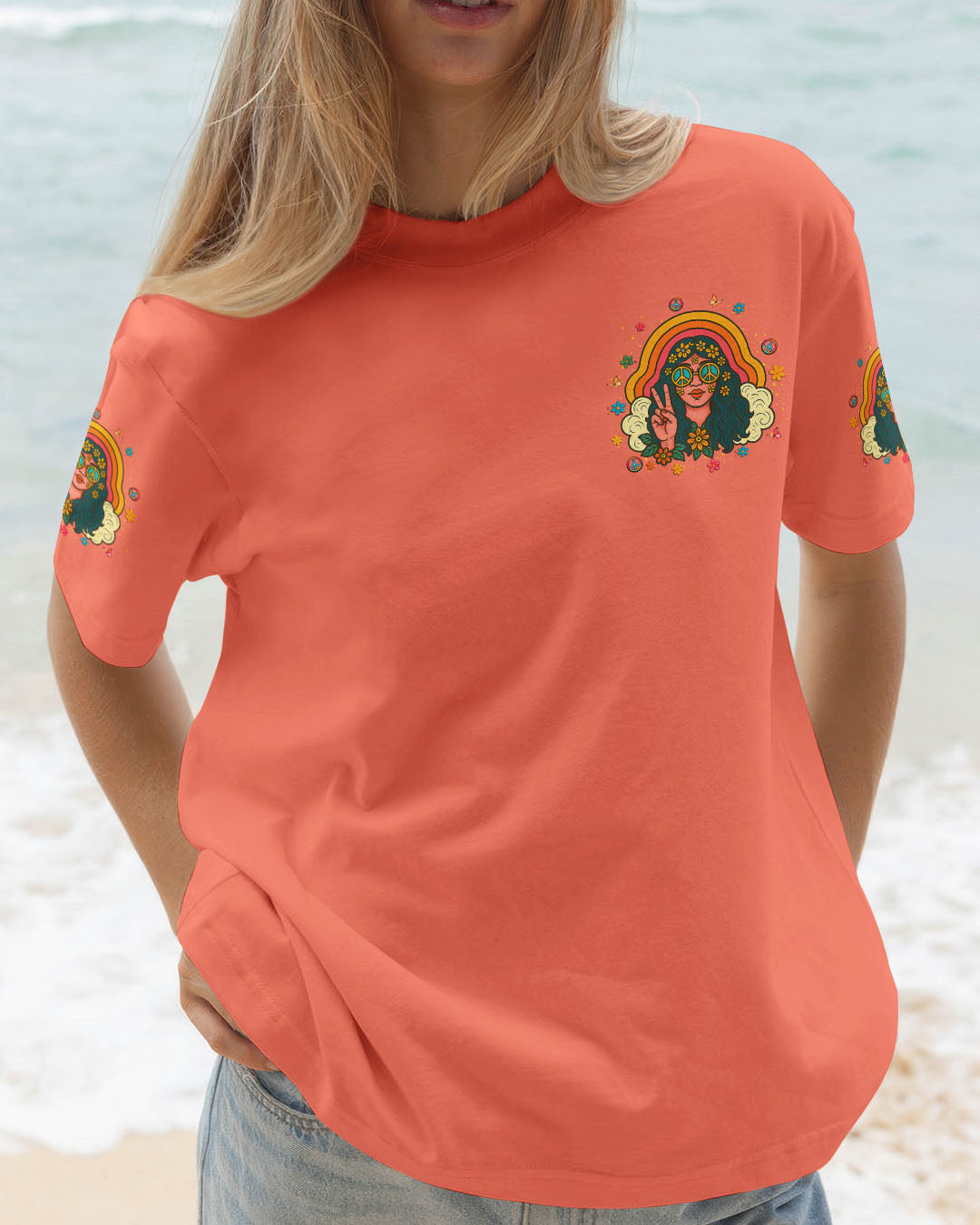 IN A WORLD FULL OF PRINCESSES BE A HIPPIE ALL OVER PRINT - YHLT0506252