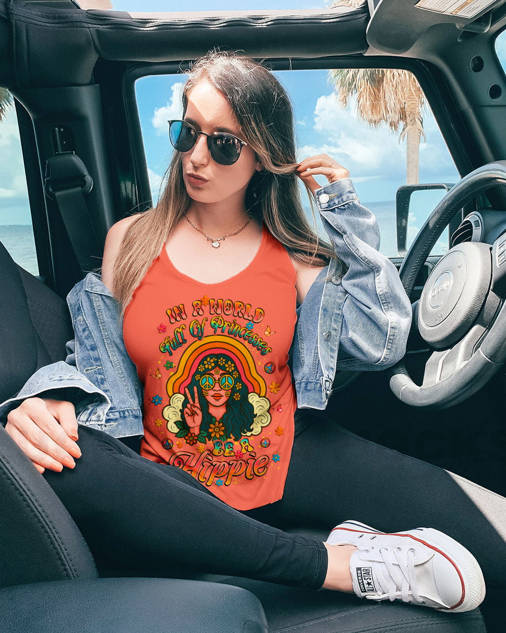 IN A WORLD FULL OF PRINCESSES BE A HIPPIE ALL OVER PRINT - YHLT0506252