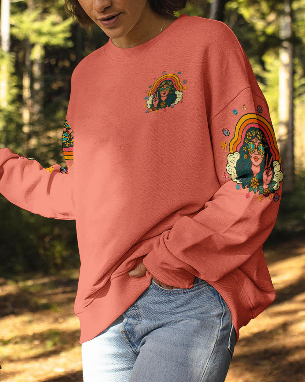 IN A WORLD FULL OF PRINCESSES BE A HIPPIE ALL OVER PRINT - YHLT0506252
