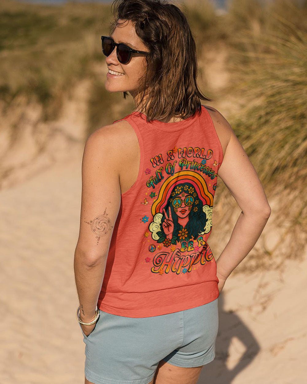 IN A WORLD FULL OF PRINCESSES BE A HIPPIE ALL OVER PRINT - YHLT0506252