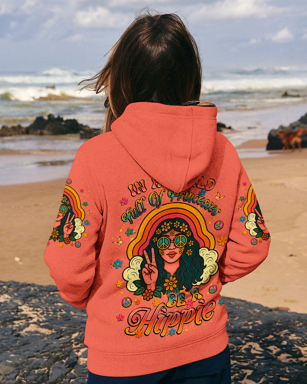 IN A WORLD FULL OF PRINCESSES BE A HIPPIE ALL OVER PRINT - YHLT0506252