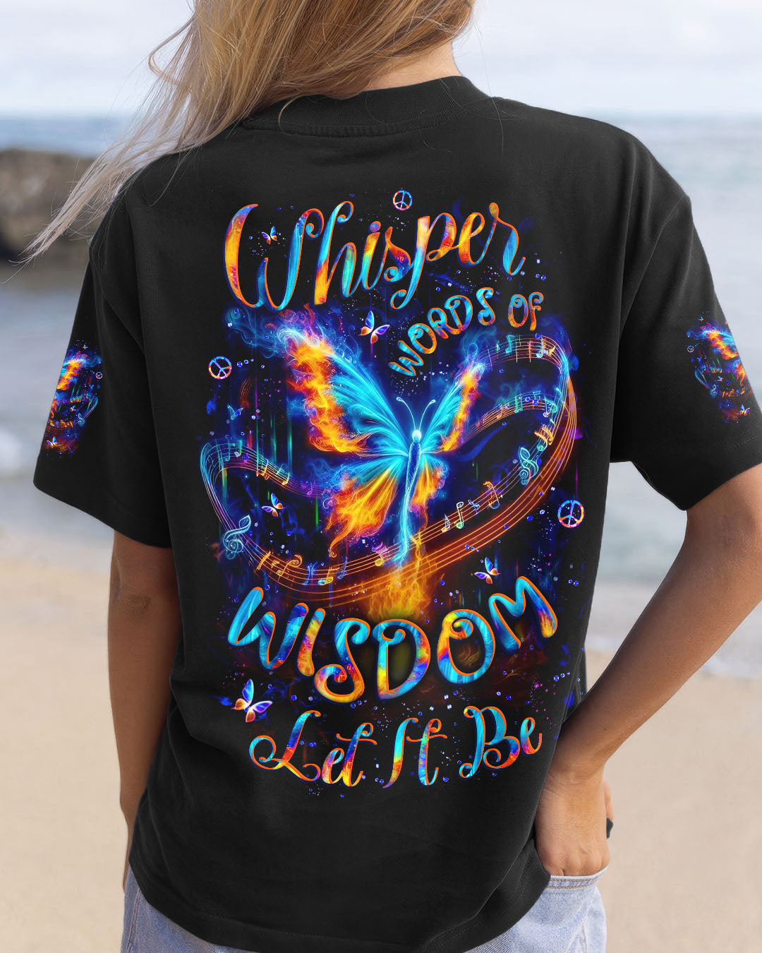 WHISPER WORDS OF WISDOM LET IT BE BUTTERFLY ALL OVER PRINT - YHLT0512251