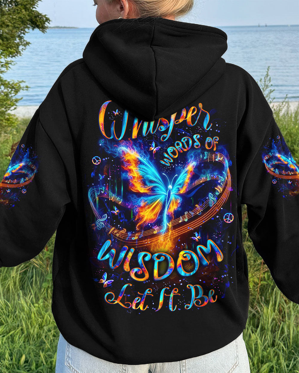WHISPER WORDS OF WISDOM LET IT BE BUTTERFLY ALL OVER PRINT - YHLT0512251