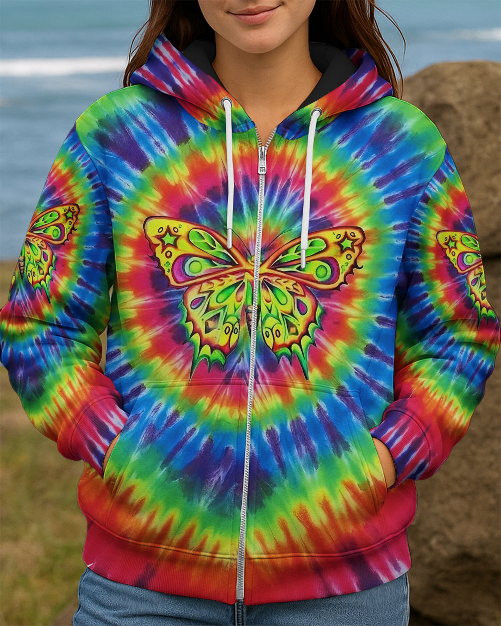 RAINBOW SWIRL BUTTERFLY ALL OVER PRINT - YHLT0601262