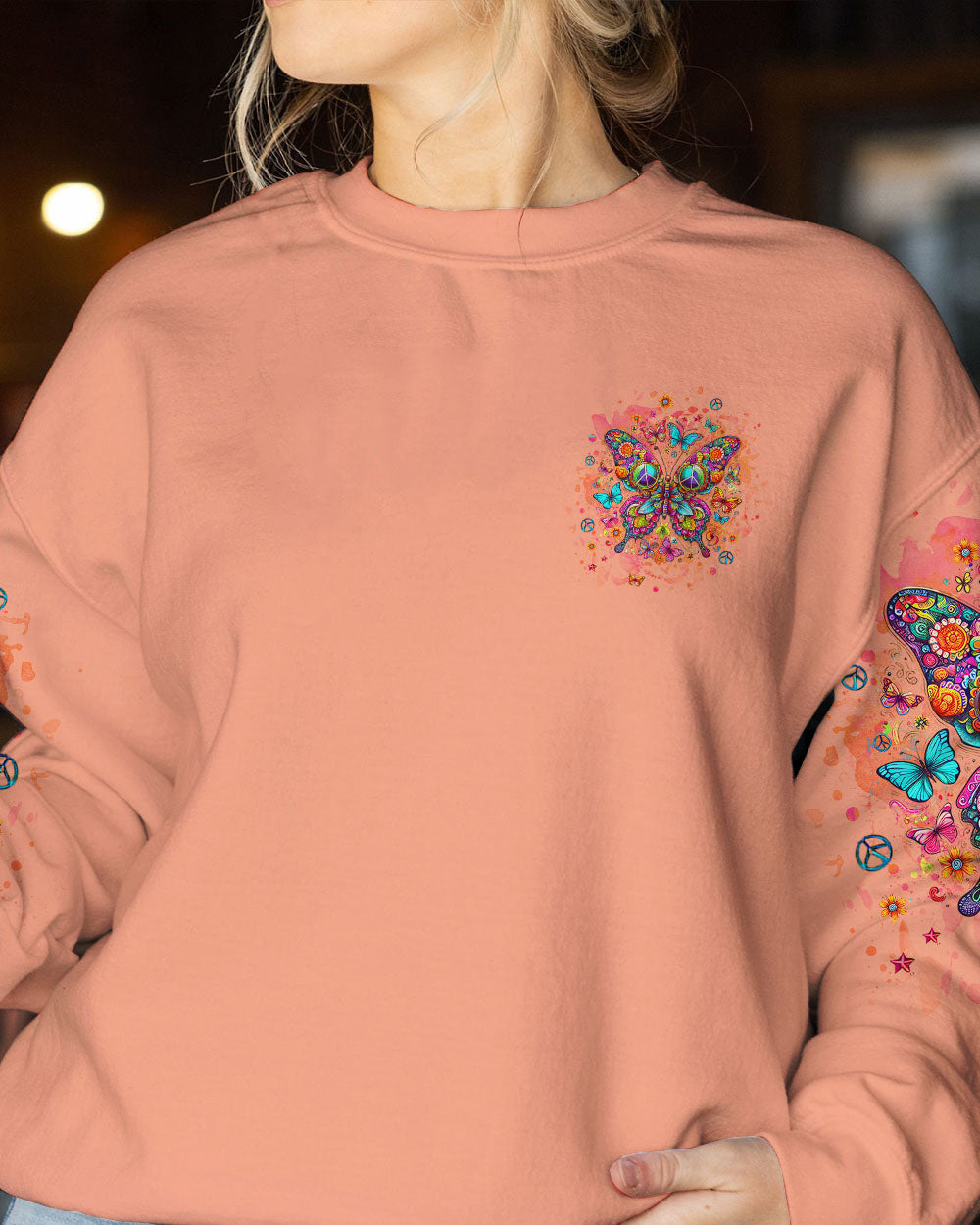 BE YOU THE WORLD WILL ADJUST BUTTERFLY ALL OVER PRINT - YHLT0612231