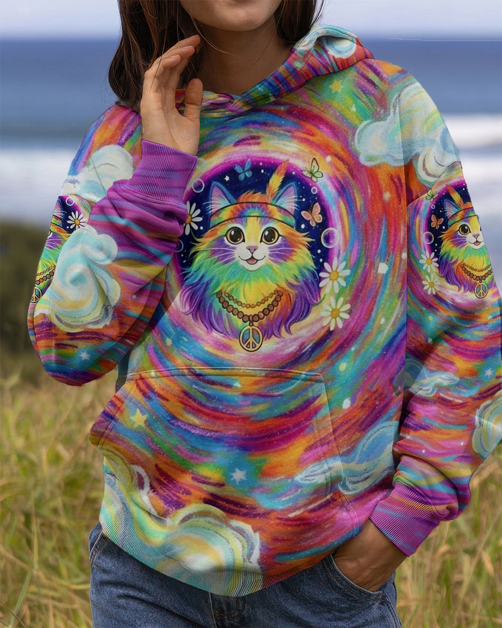 GROOVY GALAXY CAT ALL OVER PRINT - YHLT0801261