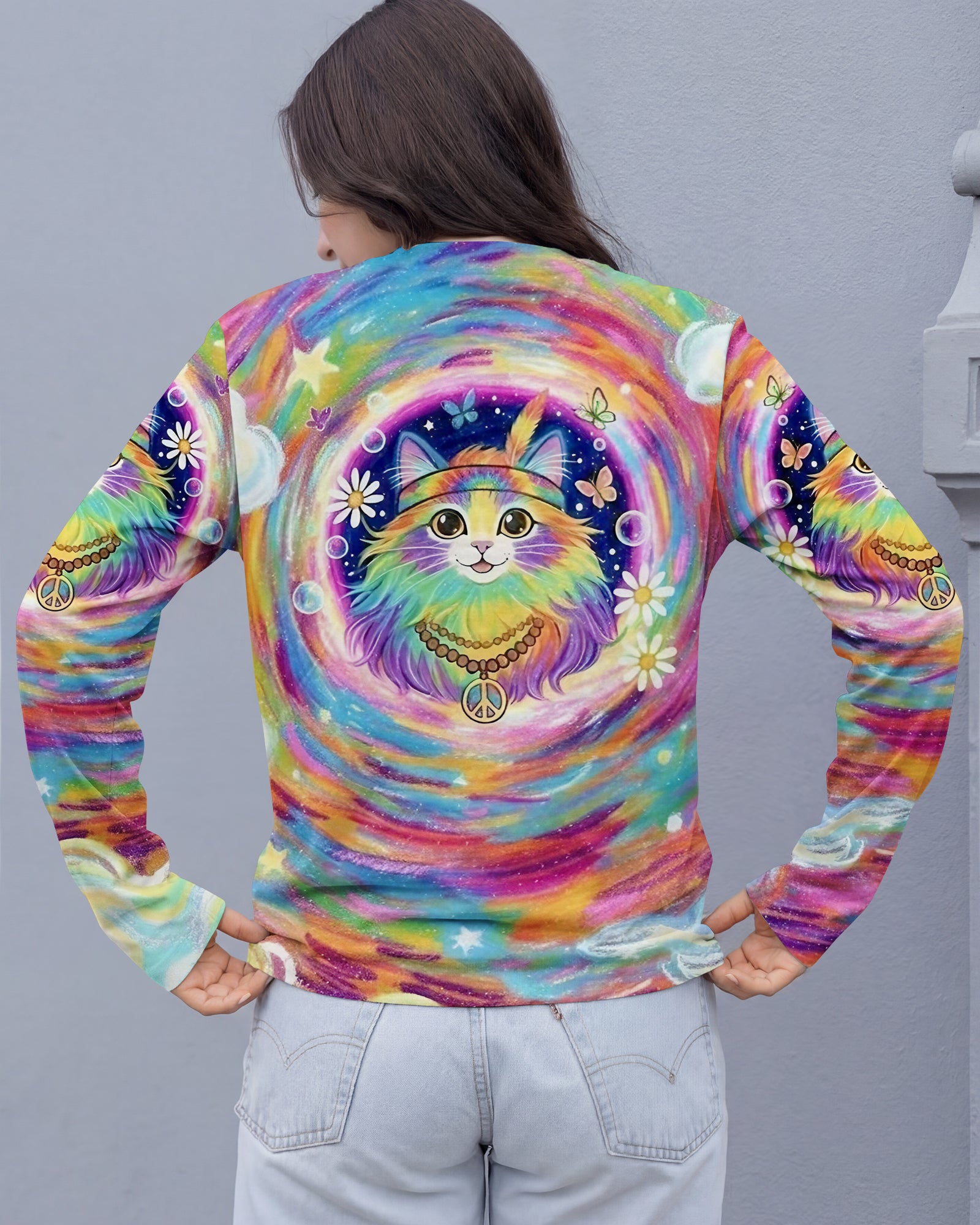 GROOVY GALAXY CAT ALL OVER PRINT - YHLT0801261