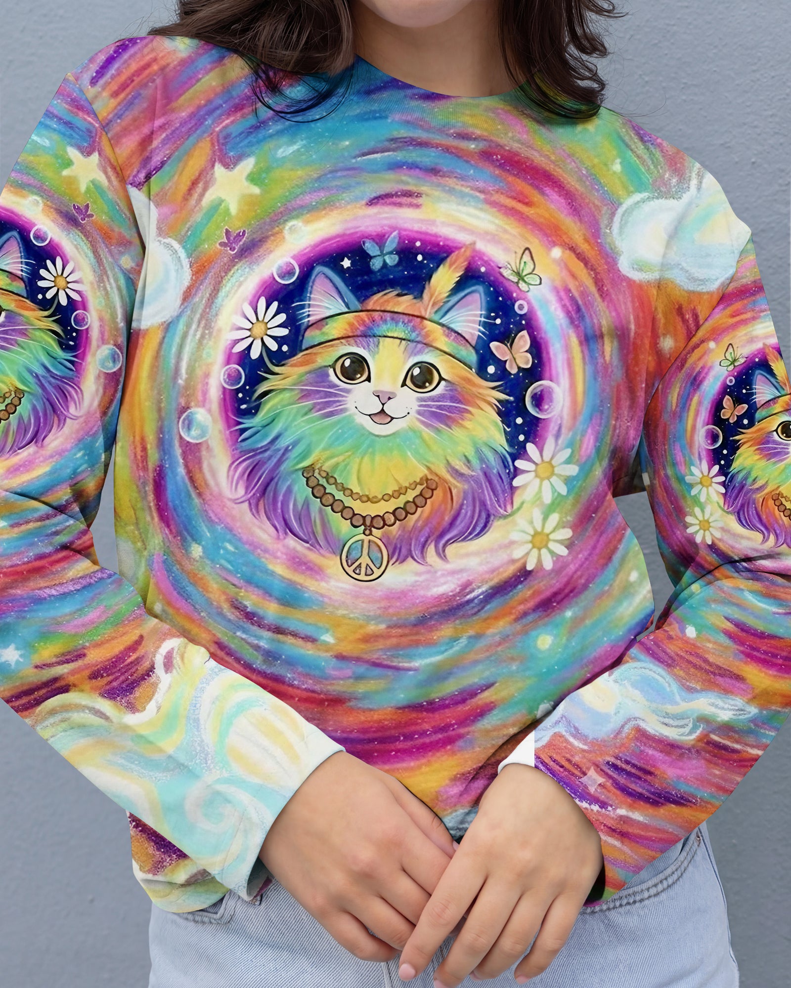 GROOVY GALAXY CAT ALL OVER PRINT - YHLT0801261