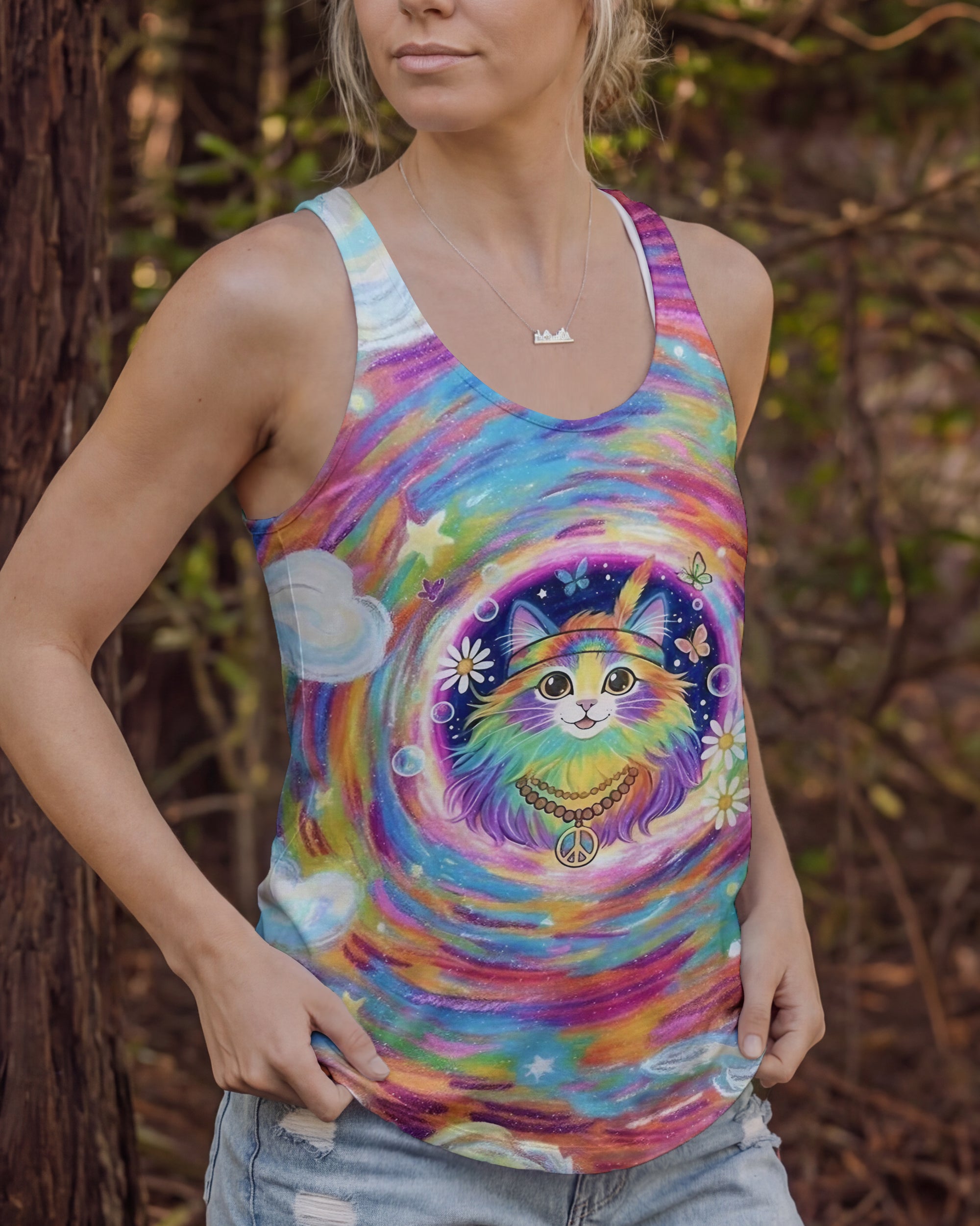 GROOVY GALAXY CAT ALL OVER PRINT - YHLT0801261