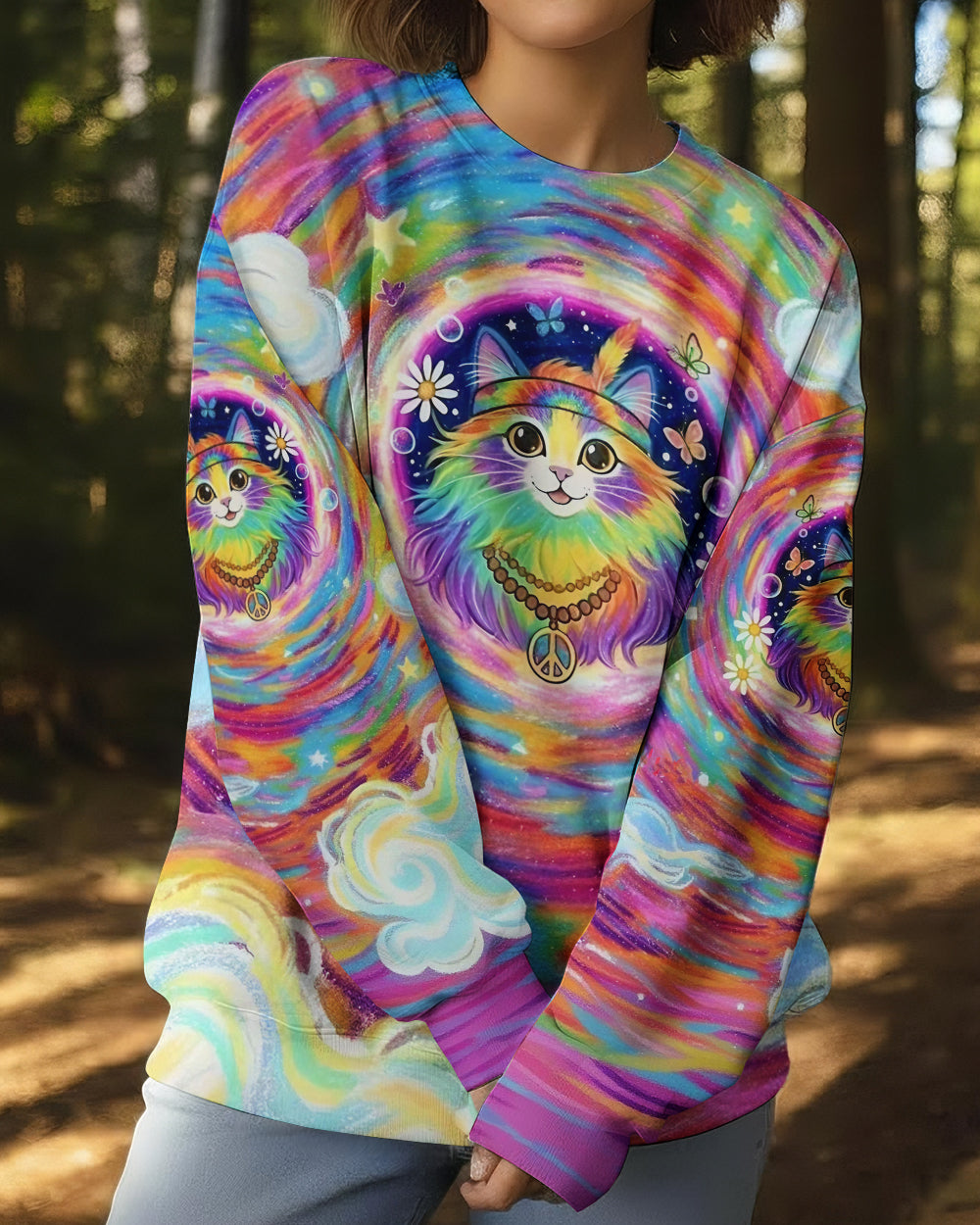 GROOVY GALAXY CAT ALL OVER PRINT - YHLT0801261