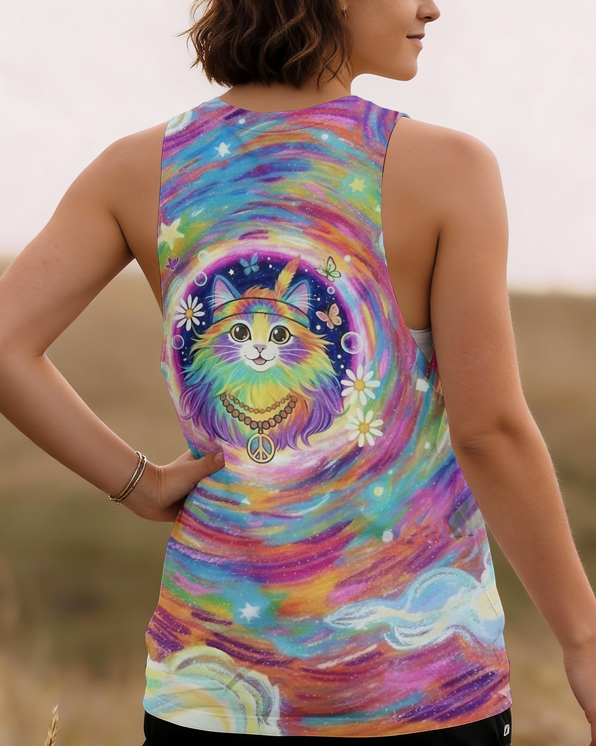 GROOVY GALAXY CAT ALL OVER PRINT - YHLT0801261