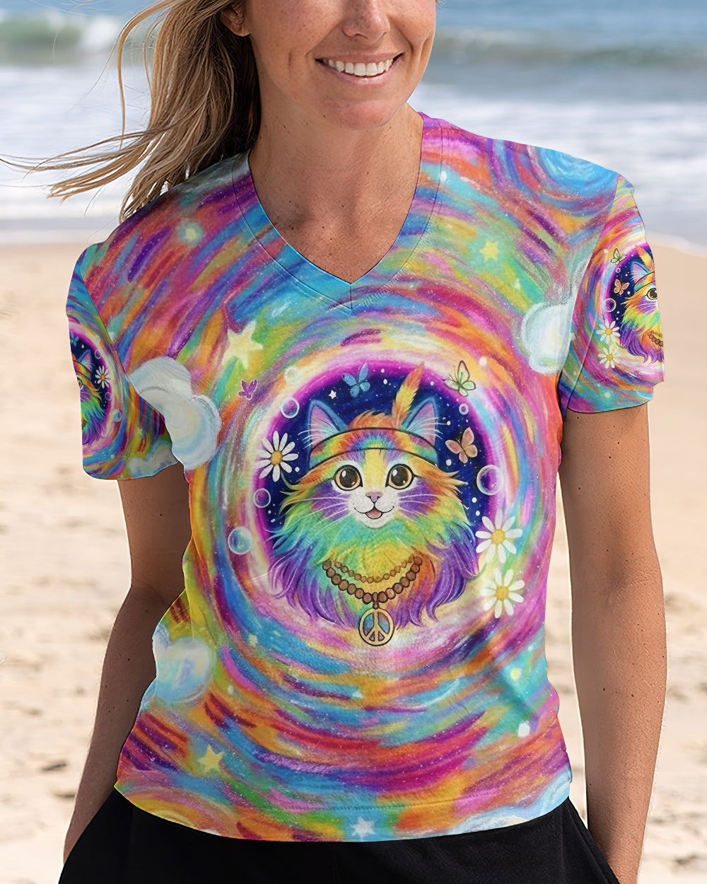 GROOVY GALAXY CAT ALL OVER PRINT - YHLT0801261