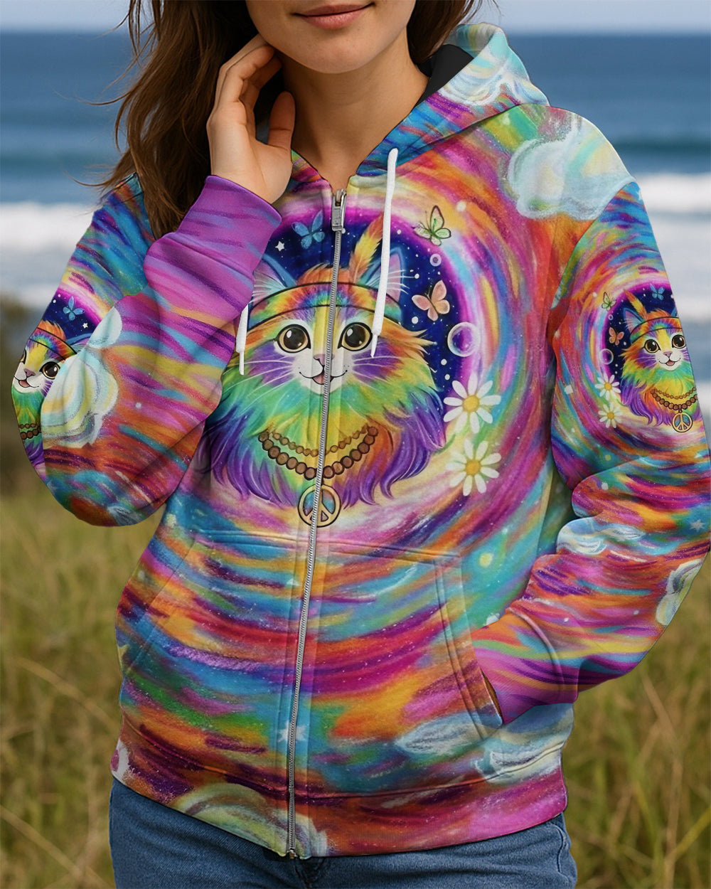 GROOVY GALAXY CAT ALL OVER PRINT - YHLT0801261