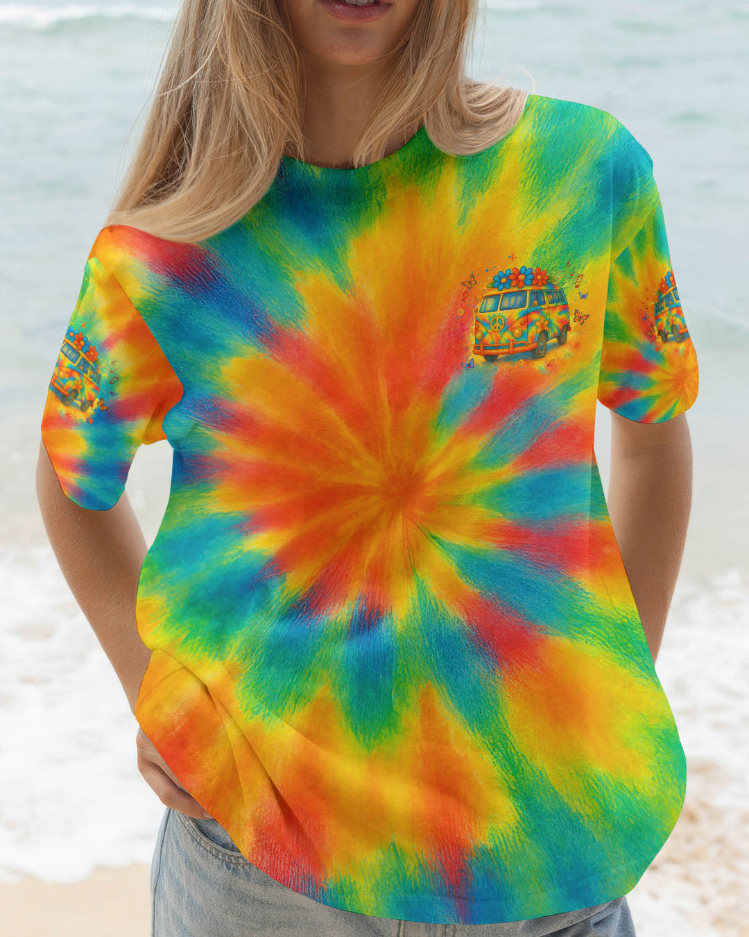 RUNNING AGAINST THE WIND CAR TIE DYE ALL OVER PRINT - YHLT0805251