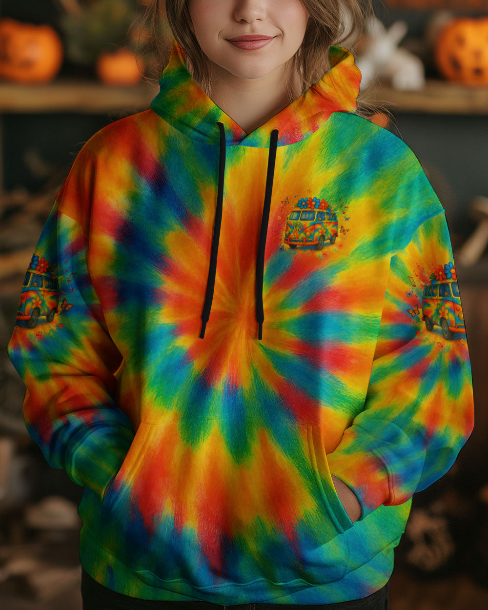 RUNNING AGAINST THE WIND CAR TIE DYE ALL OVER PRINT - YHLT0805251