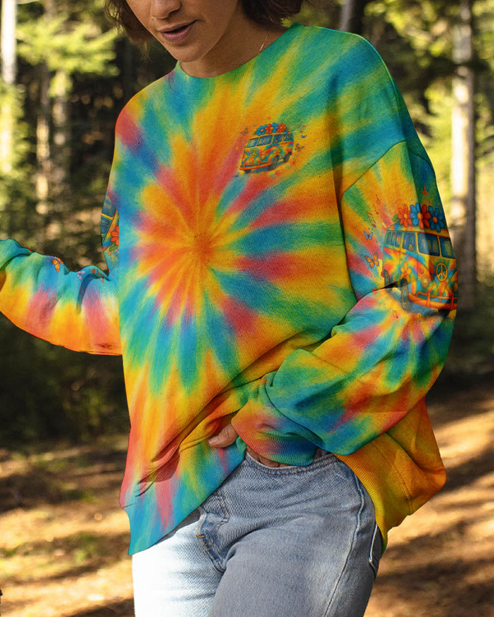 RUNNING AGAINST THE WIND CAR TIE DYE ALL OVER PRINT - YHLT0805251