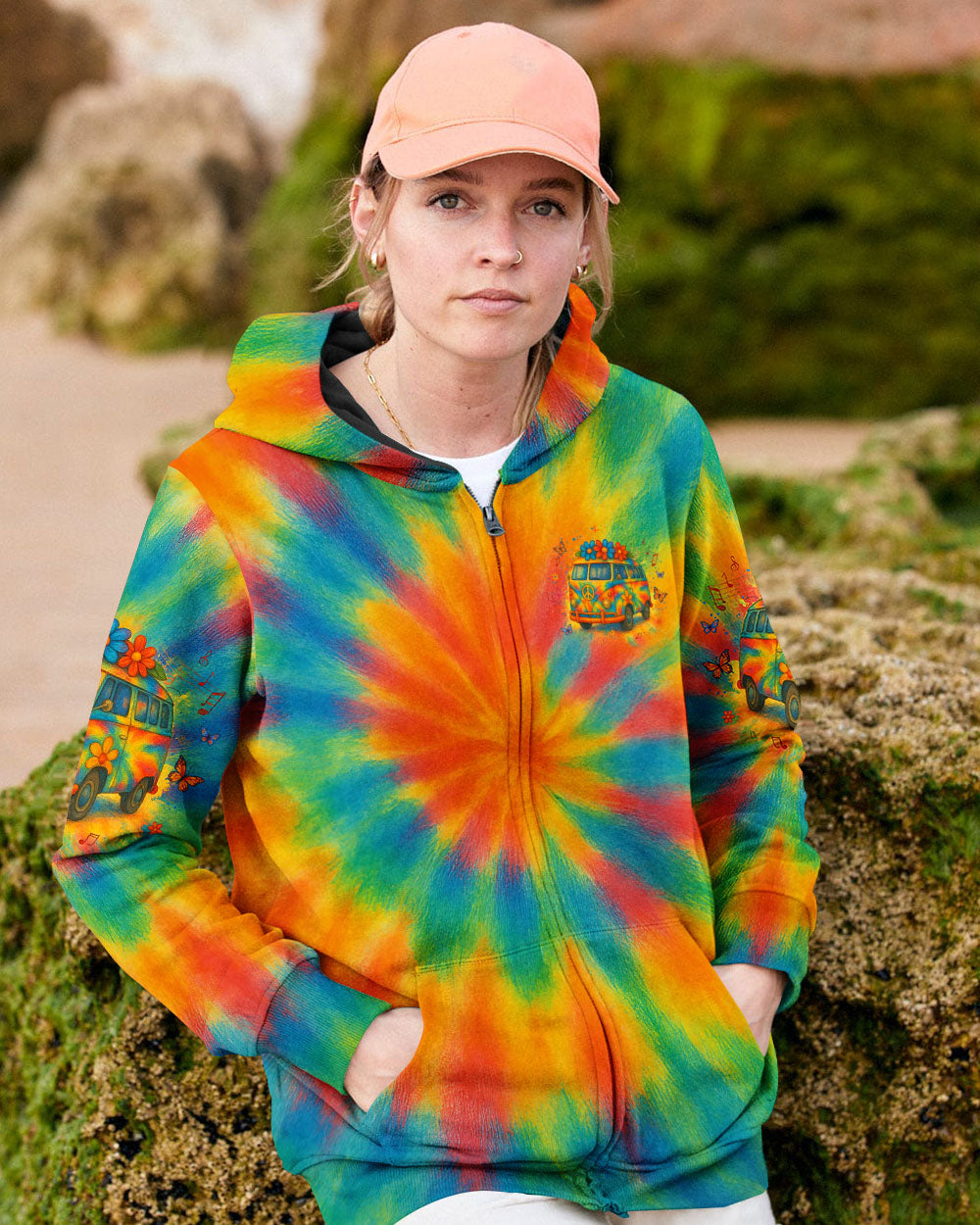 RUNNING AGAINST THE WIND CAR TIE DYE ALL OVER PRINT - YHLT0805251