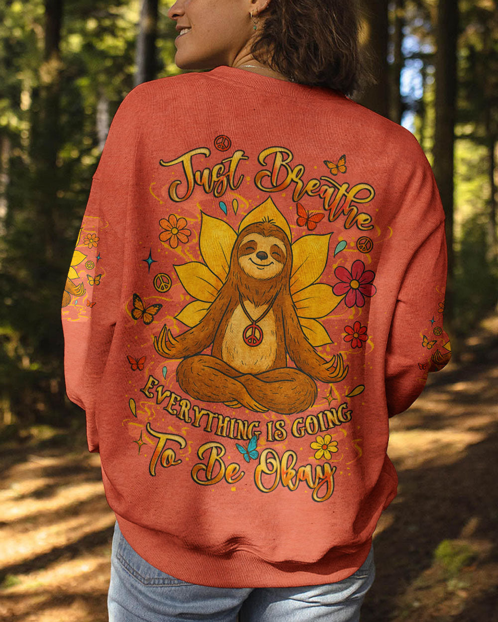 JUST BREATHE SLOTH ALL OVER PRINT - YHLT0807253