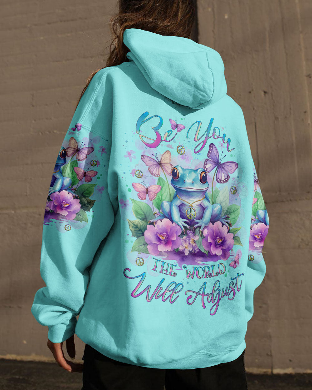 BE YOU THE WORLD WILL ADJUST FROG ALL OVER PRINT - YHLT0812232