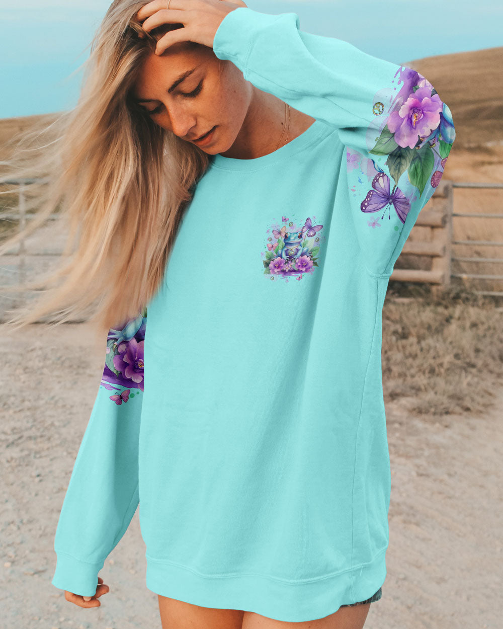 BE YOU THE WORLD WILL ADJUST FROG ALL OVER PRINT - YHLT0812232