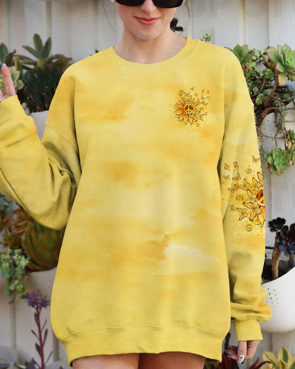 WHISPER WORDS OF WISDOM SUNFLOWER BUTTERFLY ALL OVER PRINT - YHLT0908243