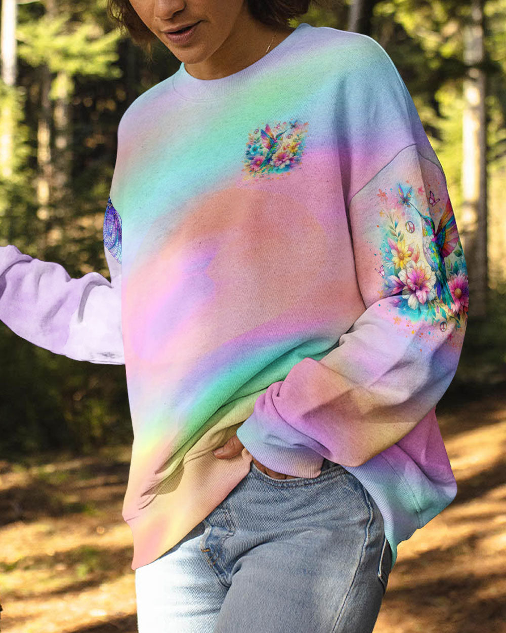 JUST BREATHE HUMMINGBIRD ALL OVER PRINT - YHLT0909241