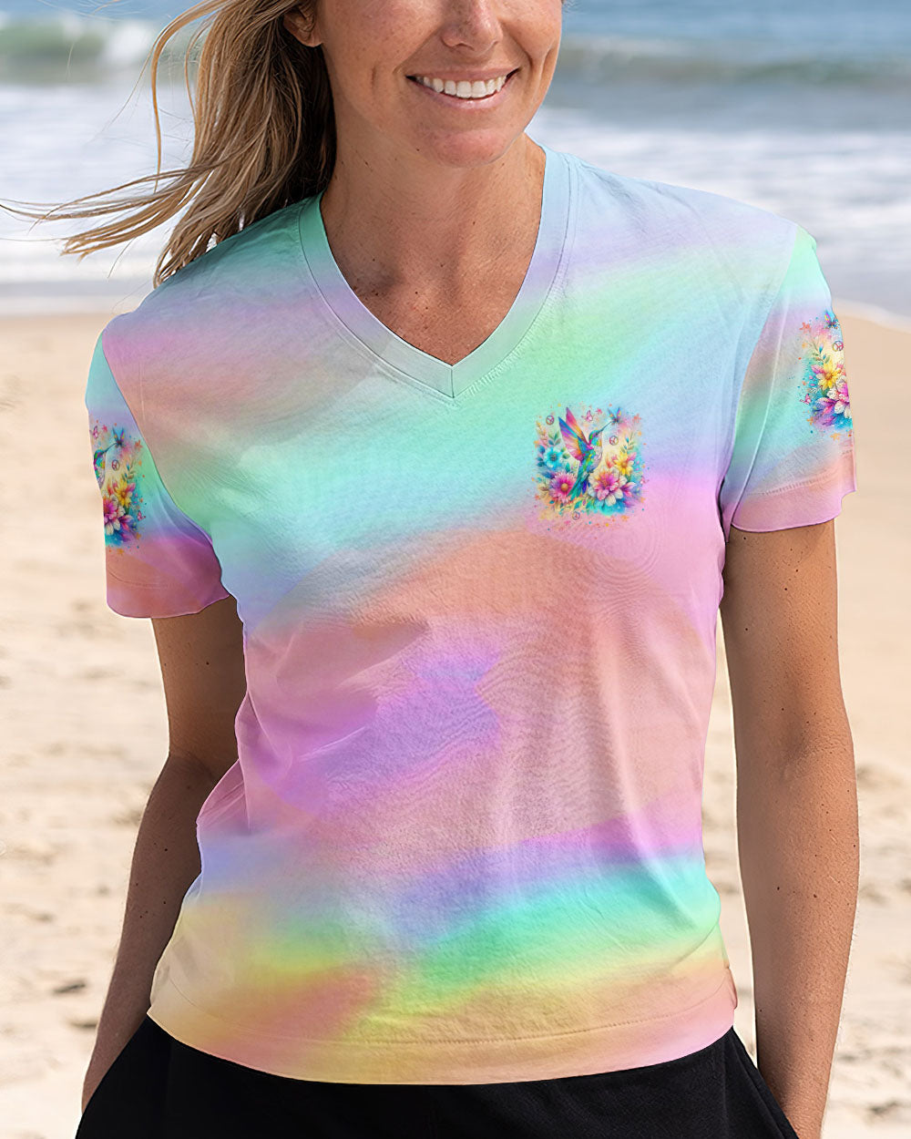 JUST BREATHE HUMMINGBIRD ALL OVER PRINT - YHLT0909241