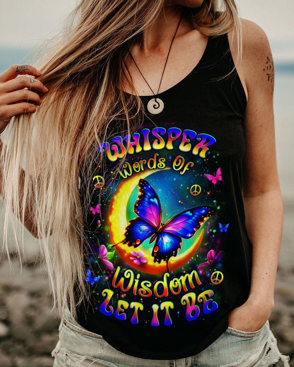 WHISPER WORDS OF WISDOM LET IT BE BUTTERFLY ALL OVER PRINT - YHLT0910251
