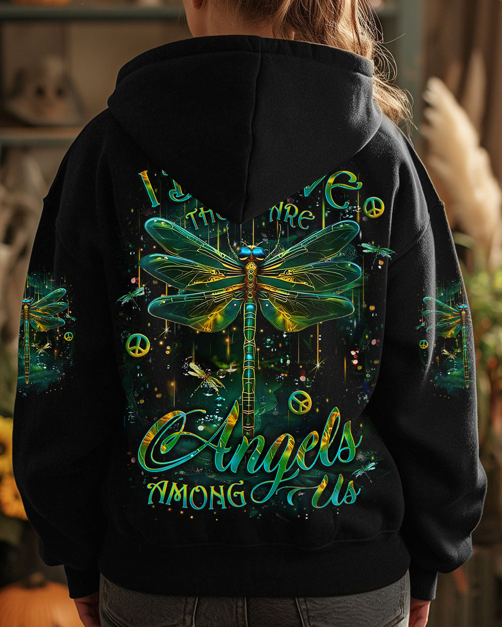I BELIEVE THERE ARE ANGELS AMONG US DRAGONFLY ALL OVER PRINT - YHLT0912243