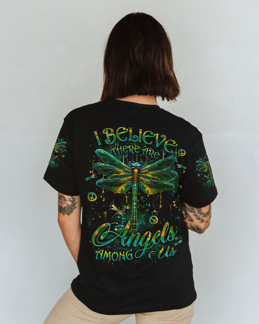 I BELIEVE THERE ARE ANGELS AMONG US DRAGONFLY ALL OVER PRINT - YHLT0912243
