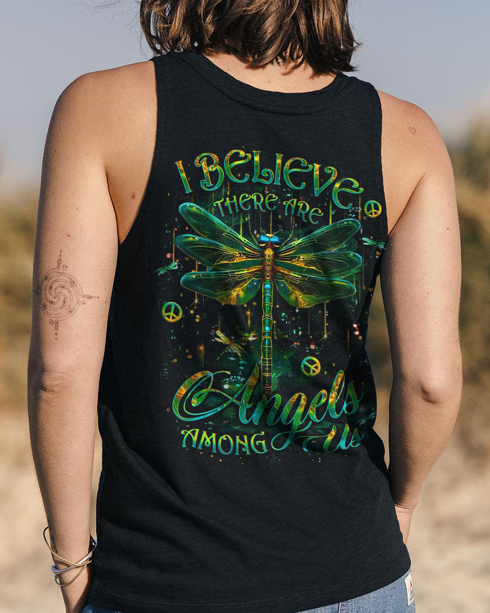 I BELIEVE THERE ARE ANGELS AMONG US DRAGONFLY ALL OVER PRINT - YHLT0912243